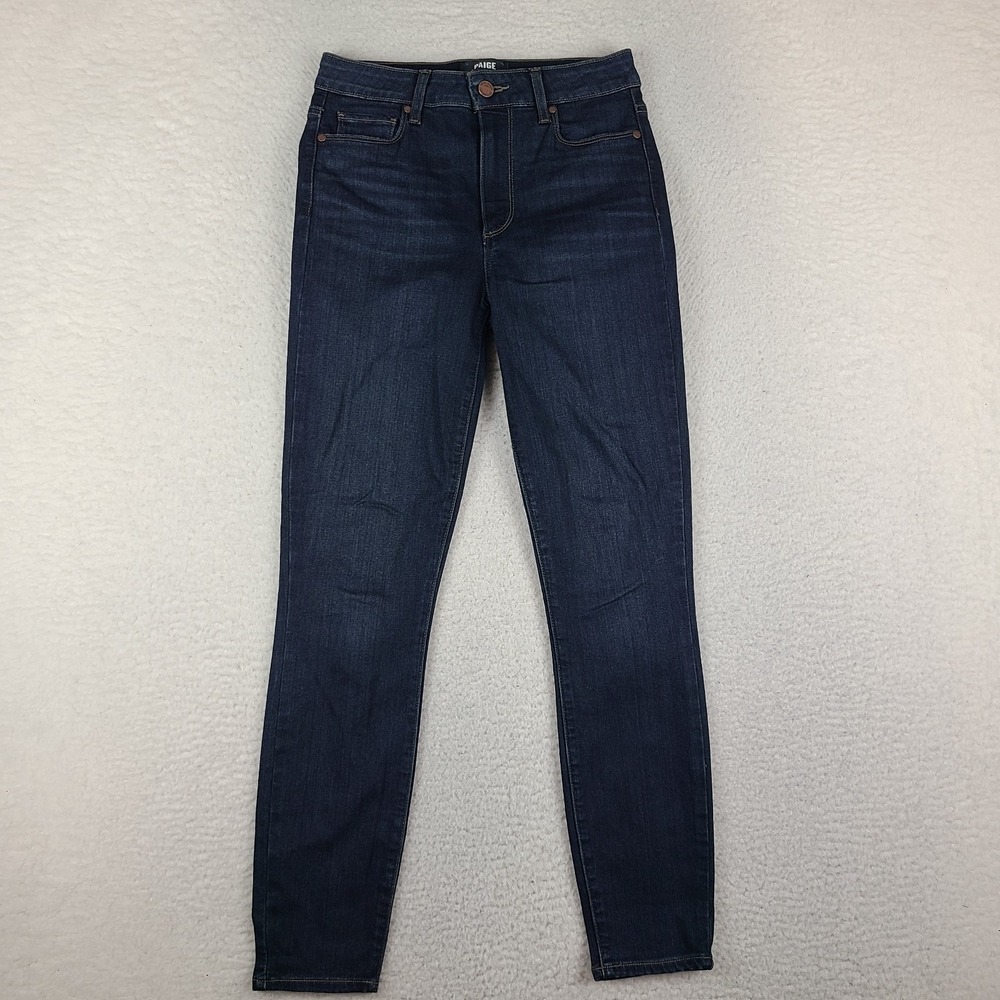 PAIGE Jeans Womens 27 Blue Hoxton Ankle Skinny Attica Dark Wash Denim
